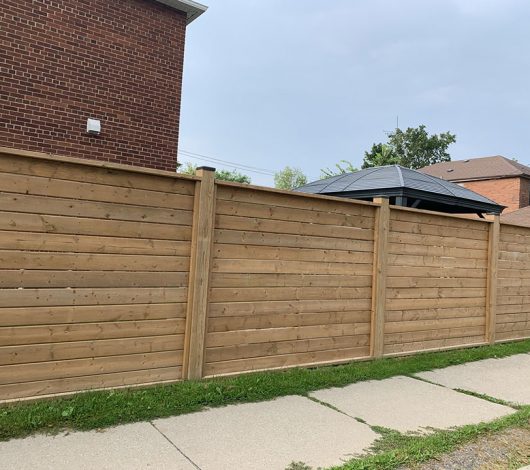 wooden fence on backyard
